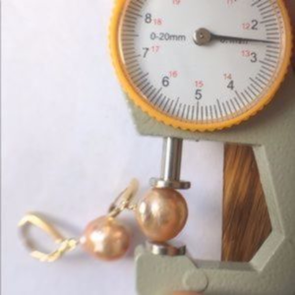 Edison (Kasumi-Like) 12mm Pearls 14K Gold Filled Shield Leverbacks - Picture 7 of 8